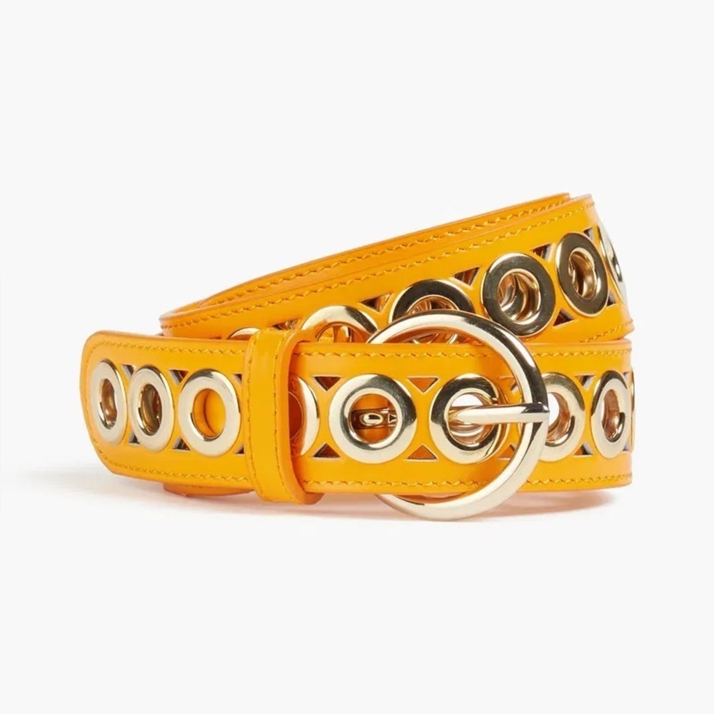 NWT Sandro orange Eyelet-Embellished Leather Belt